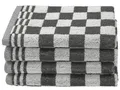 Produktbild: ZOLLNER 4er Set Küchenhandtücher Baumwolle in 50x50 cm - saugstarke und strapazierfähige Küchentücher - waschbar bis 60°C – in anthrazit kariert - Gastronomiequalität - Oeko Tex® Zertifiziert