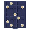 Produktbild: Leuchtturm 302460 Münzbox Smart - 35 eckige Fächer für Münzen bis 27 mm Ø - 2 Euro-Münze, deutsche 5 Euro-Münze - blau