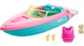 Produktbild: Barbie Speedboat, rosa Schwimmweste, rosa, blaues und weißes Boot, Welpe, Accessoires, Puppen, Geschenk für Kinder, Spielzeug ab 3 Jahre,GRG29