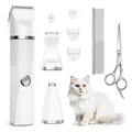 Produktbild: Leise Schermaschine Katze Set YH7702 mit 4 Führungskämmen und USB-C Ladekabel
