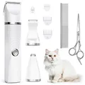 Produktbild: Schermaschine Trimmer Haustier Katzen Hunde Akku 7000 U min Weiß 4 Kämme Set