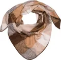 Produktbild: styleBREAKER Damen XXL Web Dreieck Schal mit buntem Karo Muster, Dreiecktuch Kariert, Winter Schal warm weich, Tuch 01020050, Farbe:Braun-Hellbraun-Weiß