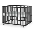 Produktbild: Sämann – make a difference. Laufgitter, Schwarz, Holz, Echtholz,Buche, 100x74x75 cm, Babymöbel, Laufstall Baby
