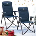 Produktbild: TIMBER RIDGE 2er Campingstuhl Faltbar Hohe Lehne mit 4 Positionen verstellbar bis 150kg Klappstuhl Camping Gepolstert Gartenstuhl Faltlstuhl mit Tasche für Garten Balkon Wohnmobil