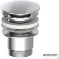 Produktbild: KIRCHHOFF Universal Waschbecken Ablaufgarnitur, Pop Up Waschbeckenstöpsel, Ablaufventil mit Überlauf, Abfluss Stöpsel für Badezimmer Waschbecken Chrom