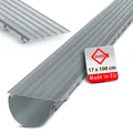 Produktbild: INEFA Laubfangstreifen Dachrinnen Laubschutz NW100-150 (Ø 100-160mm) 100cm, Grau Dachrinnenschutz, Dachrinnenabdeckung, Made in Germany