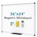 Produktbild: VIZ-PRO Magnetisches Whiteboard/Trockenabwischbares Board, 90 x 60 cm, inklusive 1 Radiergummi & 2 Marker & 4 Magneten