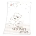 Produktbild: Herding kleiner Lieblingsmensch Microfaserflausch-Decke 75x100 cm blau Babydecke