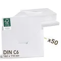 Produktbild: Falinko 50x Faltkarten Mit Umschlag I Din A6/C6 I Faltkarten Blanko Weiß I Briefumschläge I Neutrale Grußkarten (Kraftpapier, 50er Set)