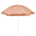 Produktbild: Mica Decoration Neigbarer Sonnenschirm mit Rüschen - Stockschirm 238 x Ø195 cm - Garten oder Balkon Sonnenschutz - Polyester, Stahl - Pfirsich