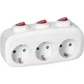 Produktbild: Böttcher-AG Steckdosenadapter weiß, mit Schalter, 3-fach Schuko bis 4000 Watt, einzeln schaltbar