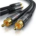 Produktbild: Primewire - Stereo-Cinch Audio-Kabel, rca, HiFi Audio-Kabel mehrfach geschirmt, 2x Cinch auf 2x Cinch - 10m
