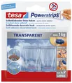 Produktbild: tesa Powerstrips TRANSPARENT Klebehaken für max. 1,0 kg, 2,7 x 4,5 cm, 2 St.