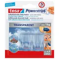 Produktbild: Tesa Selbstklebender Deko-Haken „Powerstrips® 2 Haken, 4 Strips Spurlos ablösbar