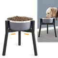 Produktbild: Hundenapfständer für große Hunde, verstellbare Breite, hoch, erhöhter Hundenapf für 17,5–27 cm große Näpfe, Hundefutter, Wasserständer, Futterspender, Metall, einzelner erhöhter Hundenapfhalter, 28 cm
