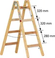 Produktbild: Euroline Holz Sprossenstehleiter Nr. 12506 mit Eimerhaken 2x4 Sprossen
