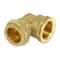 Produktbild: Messing-Klemmverschraubung für Kupferrohre, 90° Winkel mit IG, 1/2