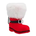 Produktbild: Idena 30537 - Nikolausstiefel ca. 10 x 6 x 11 cm, rot beflockter Weihnachtsstiefel mit Schnalle und Fellbesatz, als Weihnachtsdekoration oder Geschenkverpackung