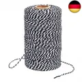 Produktbild: Schwarz und Weiß Bindfäden, 200m Baumwolle Bäckergarn Bastelschnur, zum DIY, Ha