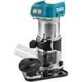 Produktbild: Makita DRT50ZJX2 Akku-Oberfräse solo inkl. MAKPAC blau/silber LED-Arbeitslicht