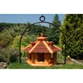 Produktbild: * Vogelhaus zum aufhängen mit rostfreiem Bügel a. Stahl Dach rot V16 hängend
