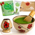 Produktbild: Matcha Set mit BIO Matcha Tee Pulver | Teeschale, Matchabesen & Halter | Plum