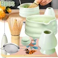 Produktbild: Japanisches Matcha Teeservice Set - Bambus Schneebesen, Keramik Schale 9tlg