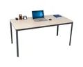 Produktbild: furni24 Schreibtisch D-Profil Nova 120x80x75cm, Sandfarbe, Einfache Montage, Arbeitstisch, Bürotisch, Küchentisch,Esstisch, Druckertisch Büro-Möbel Computertisch Gaming-Tisch Mehrzwecktisch