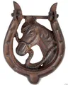 Produktbild: Gusseisen  Türklopfer  Hufeisen mit Pferdekopf Landhaus Guss  TT 115