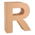 Produktbild: GLOREX 6 2029 118 - Papp - Buchstabe R, Buchstabe aus brauner Pappe, ca. 17,5 X 5,5 cm groß, zum bemalen und bekleben, für Serviettentechnik und Décopatch, ideal als Dekoration