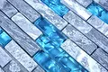 Produktbild: Handmuster Mosaikfliese Transluzent grau Verbund Glasmosaik Crystal Stein grau blau MOS87-0404_m