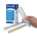 Produktbild: Medrull Holzmundspatel 100 Stück, 1.8cm x 15cm-Einzeln verpackt in Papierbeutel-zum Auftragen von Salben oder Wachsen-für medizinische Zwecke- den Mund- und Rachenraum zu untersuchen