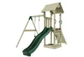 Produktbild: OutdoorToys Spielturm Göteborg, aus Holz in Dunkelgrün mit Kinderschaukel & Rutsche