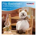 Produktbild: Glorex 6 2902 603 - Kreatives Filz Bastelset Katze, Filzset mit Trockenfilzwolle, fertige Figur ist ca. 14 x 7 cm groß