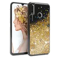 Produktbild: EAZY CASE Hülle kompatibel mit Huawei P Smart (2019) Schutzhülle mit Flüssig-Glitzer, Handyhülle, Schutzhülle, Back Cover mit Glitter Flüssigkeit, TPU/Silikon, Transparent/Durchsichtig, Gold