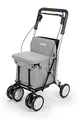 Produktbild: Carlett - Lett800 Comfort Move | Einkaufstrolley | 4-Rad Faltbarer Einkaufswagen | Medizinprodukt der Klasse I | Abnehmbare Tasche 29 l/15 kg | Rollator mit Sitz | Ablagefach | Hellgrau