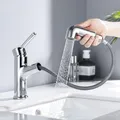 Produktbild: Waschtischarmatur ausziehbar mit Brause, Wasserhahn Bad Armatur mit 2 Strahla...