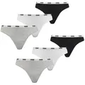 Produktbild: PUMA String Puma Damen String im 6-er Pack Mit Puma Logo im Bund bunt|grau|schwarz XS