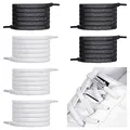 Produktbild: Schnürsenkel Ohne Binden, 6 Paar Elastische Schnürsenkel mit Metallkapsel, Schnürsenkel Schleifenlose Schuhbänder mit Kapseln, No Tie Shoelaces für Sneaker, Laufschuhe, Sporschuhe (Schwarz+Weiß)