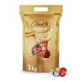 Produktbild: Lindt LINDOR Schokoladen Kugeln Klassische Mischung | ca. 80 Schokoladen Kugeln (Vollmilch, Weiß, Dunkel 60%, Haselnuss) | Großpackung, 1kg