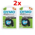 Produktbild: 2x DYMO 91221 Etiketten Beschriftungsband 12mm x 4m LetraTag - schwarz auf weiß✅