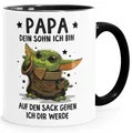 Produktbild: MoonWorks Tasse Geschenk Papa Sprüche Geschenkidee Vatertag Lustig Motiv Baby- mit Spruch weiss-innen-schwarz standard