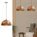 Produktbild: bamyum Pendelleuchte Esstisch 2 Flammige Vintage Ø30 cm Kupferfarbe Handgemalte, E27 Hängelampe Wohnzimmer, Küchenlampe Hängend, Esstischlampe