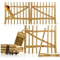 Produktbild: BooGardi Gartentor Staketentor Bausatz Haselnuss Holz, (DIY Gartentür · 110 cm breit x 80 cm hoch · Lattenabstand 7-9), Einflügel- & Doppelflügel-Tor · Staketenzaun · Flügeltore braun 110 cm x 80 cm