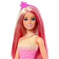 Produktbild: Mattel Barbie Royal-Puppe mit Haaren in Pink und Blond, Rock mit Schmetterlin...