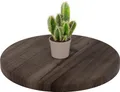 Produktbild: LAMO Manufaktur Holzplatte rund 40 cm aus Naturholz | Tischplatte für Couchtisch, Kaffeetisch, Nachttisch | Stärke: 28 mm | Farbe: Ebenholz