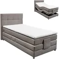 Produktbild: Motor-Boxspringbett - silver - H2 - Schaumtopper - 100x200 cm