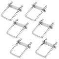 Produktbild: 6 Stücke M6 Bügelbolzen 100mm x 50mm U Bolzen Verschluss Edelstahl Bügelschrauben U-Schrauben mit Mutter und Rahmenplatte für Rohr Befestigung Auto Abschleppen