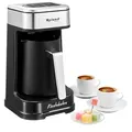 Produktbild: Roland Germany Türkische Kaffeemaschine, 600W, Kaffeekanne, Slow COOK Technologie, 4 Tassen Kapazität, mit Kaffeemesslöffel, Doppelter Ausguss, Ton- und Lichtwarnsystem (1, Schwarz)