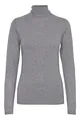 Produktbild: ICHI IHMAFA Damen Strickpullover Rollkragenpullover Pullover mit Rollkragen Rippbündchen Feinstrick Slim fit, Größe:XS, Farbe:Grey Melange (10020)